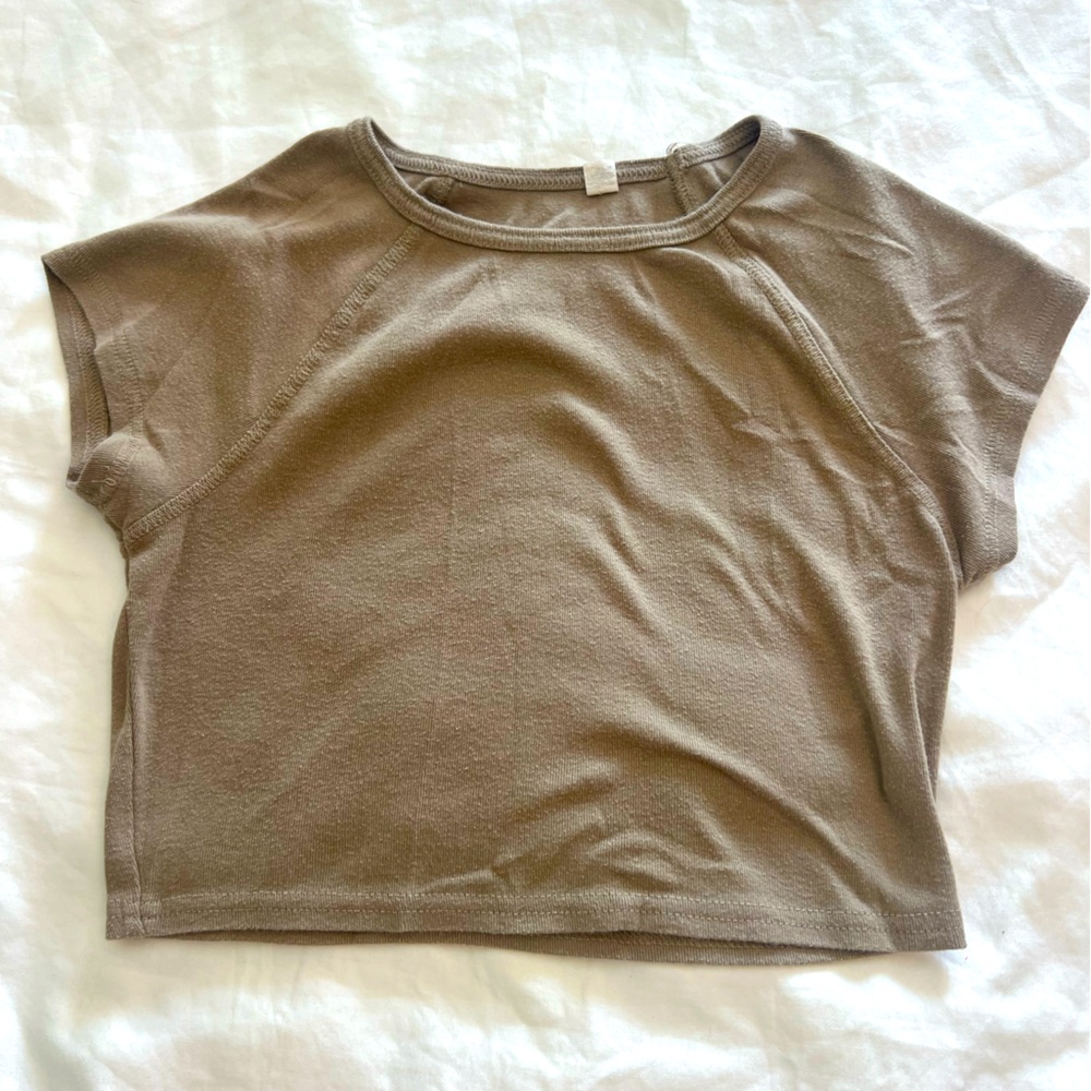Brown Pacsun PacCares cropped baby tee